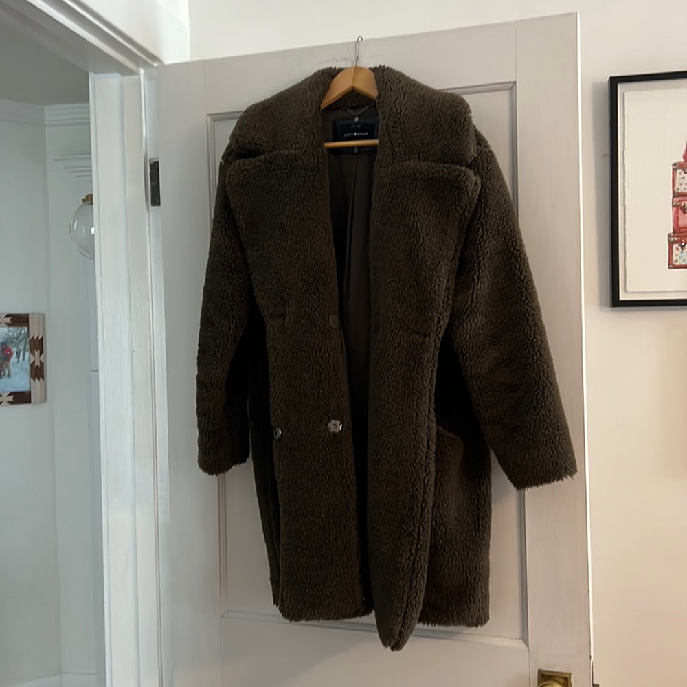 Lucky Brand Olive Green Teddy Coat